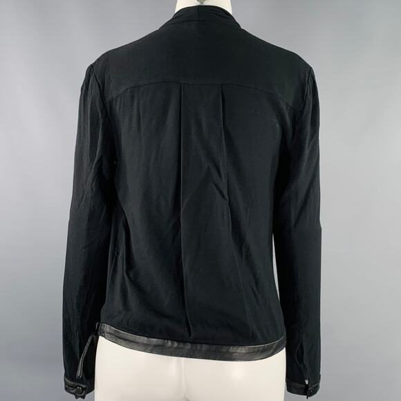 HELMUT LANG Size S Black Viscose Blend V-Neck Casual Top - Picture 3 of 5